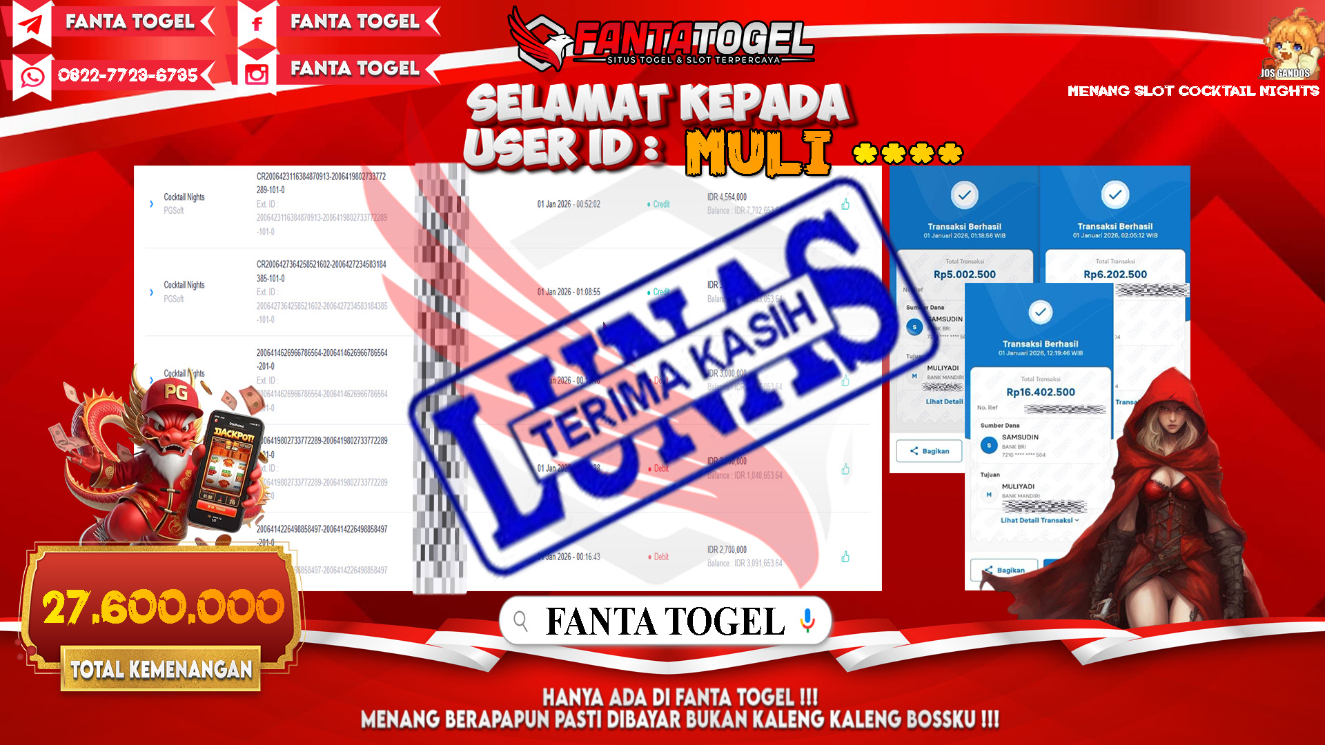 FANTATOGEL-JACKPOT-SLOT-COCKTAIL-NIGHTS-Rp.27.600.000,- LUNAS