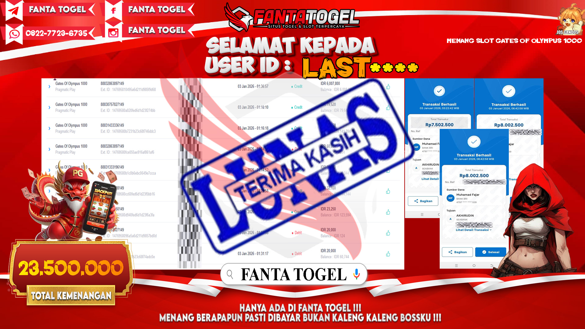 FANTATOGEL-JACKPOT-SLOT-GATES-OF-OLYMPUS-1000-Rp.23.500.000,- LUNAS
