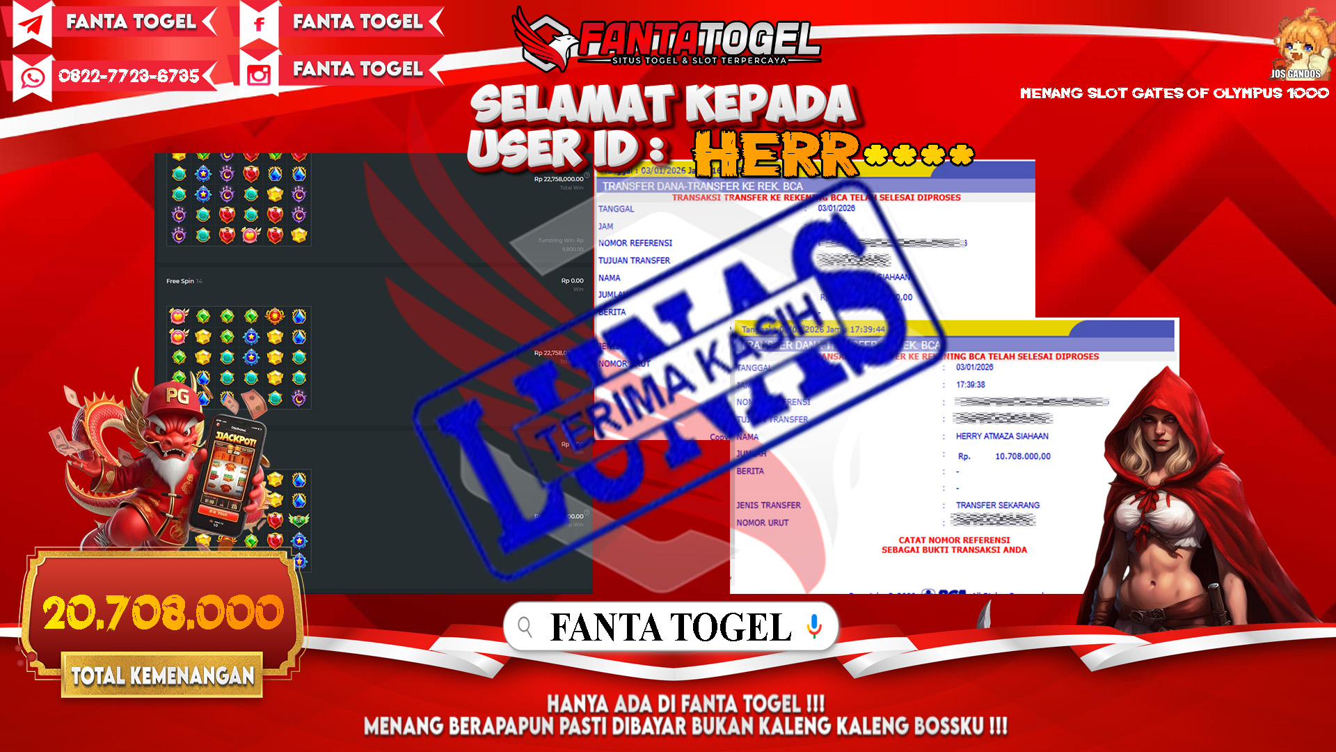 FANTATOGEL-JACKPOT-SLOT-GATES-OF-OLYMPUS-1000-Rp.20.708.000,- LUNAS